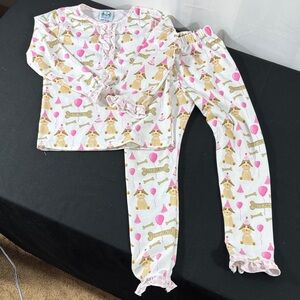 Charming Kids Pajama Set with Pink and White Design